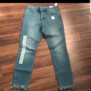 Rockstar fringe hem ankle skinny jeans